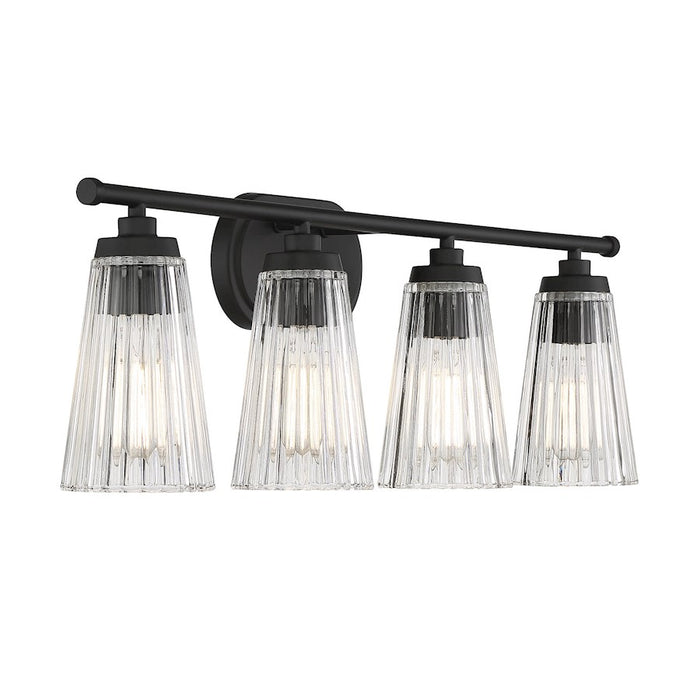 Savoy House Chantilly 4-Light Bathroom Vanity Light, Matte Black