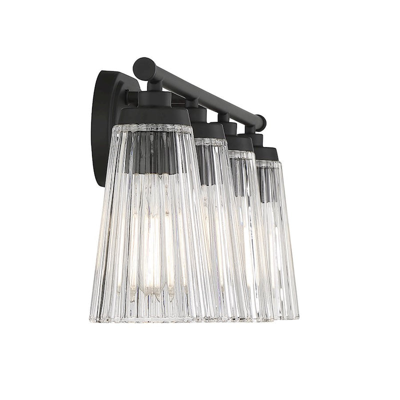 Savoy House Chantilly 4-Light Bathroom Vanity Light, Matte Black