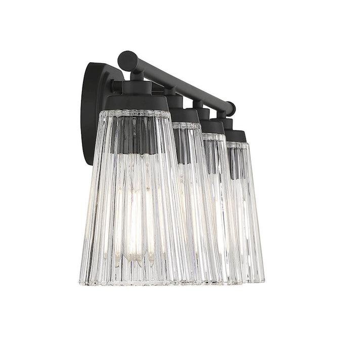 Savoy House Chantilly 4-Light Bathroom Vanity Light, Matte Black