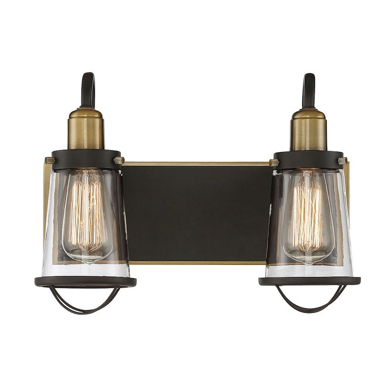 Savoy House Lansing 2Lt Bathroom Vanity Light, Bronze/Brass