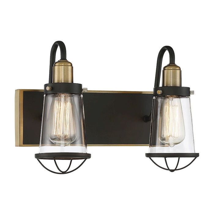 Savoy House Lansing 2Lt Bathroom Vanity Light, Bronze/Brass