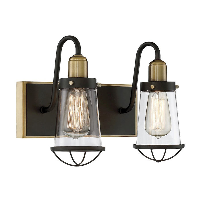 Savoy House Lansing 2Lt Bathroom Vanity Light, Bronze/Brass