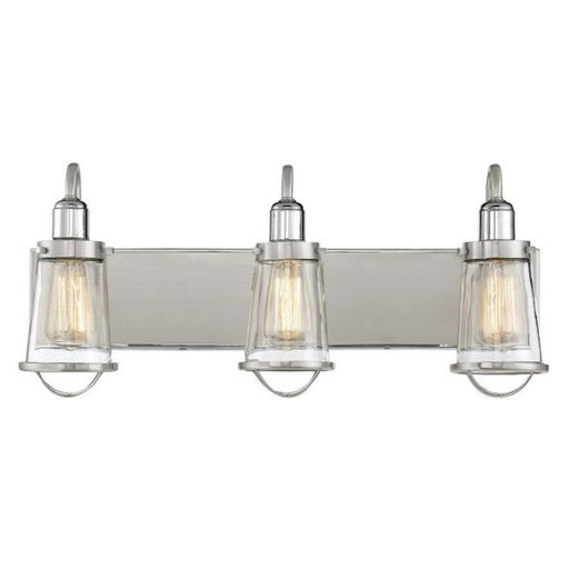 Savoy House Lansing 3Lt Bathroom Vanity Light, Nickel/ Nickel - 8-1780-3-111