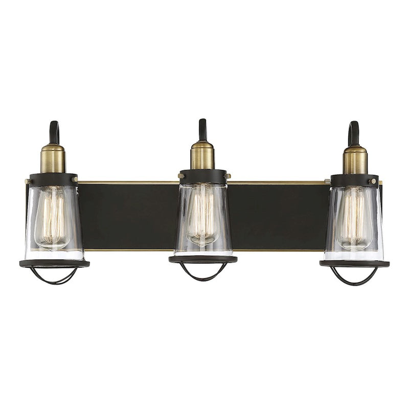 Savoy House Lansing 3Lt Bathroom Vanity Light, Bronze/Brass