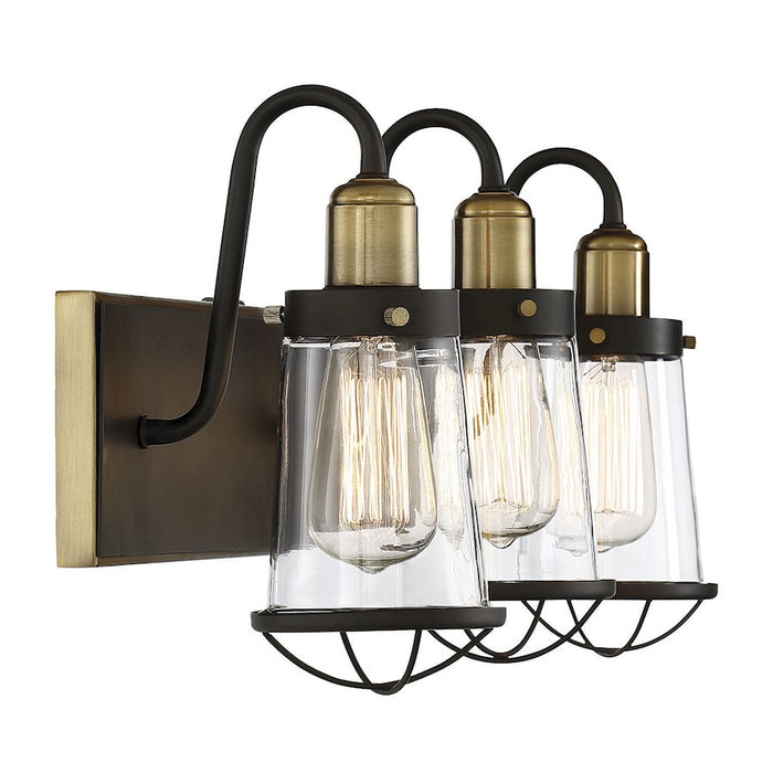 Savoy House Lansing 3Lt Bathroom Vanity Light, Bronze/Brass