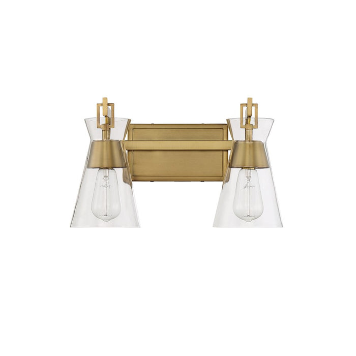 Savoy House Lakewood 2-Light Bathroom Vanity Light, Warm Brass