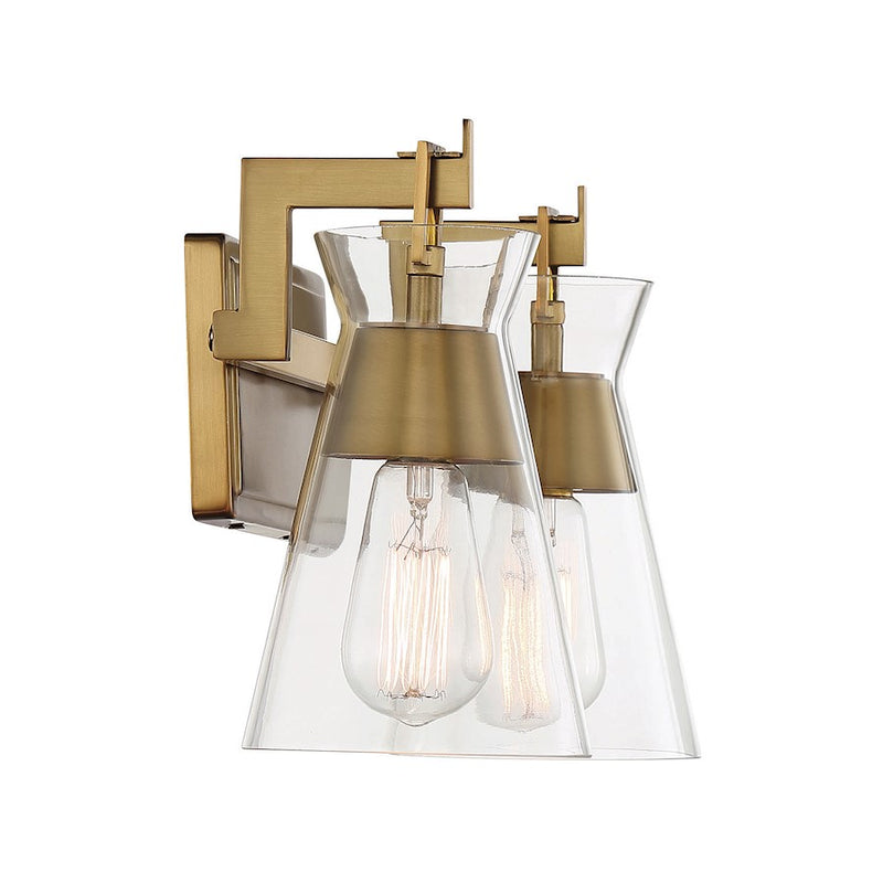 Savoy House Lakewood 2-Light Bathroom Vanity Light, Warm Brass