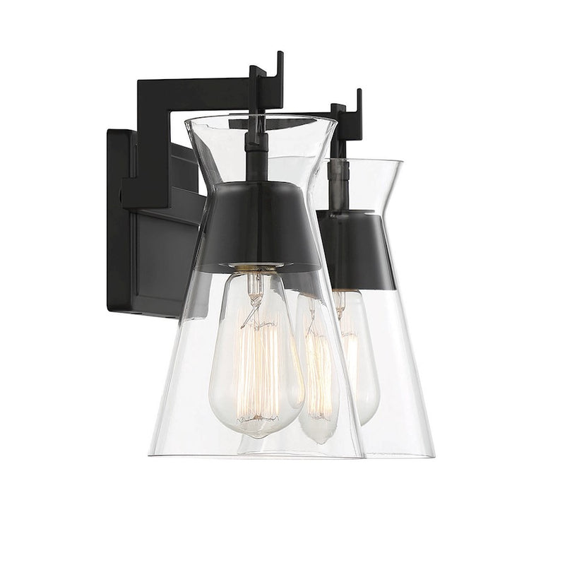 Savoy House Lakewood 2-Light Bathroom Vanity Light, Matte Black