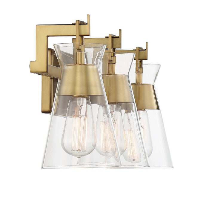 Savoy House Lakewood 3-Light Bathroom Vanity Light, Warm Brass