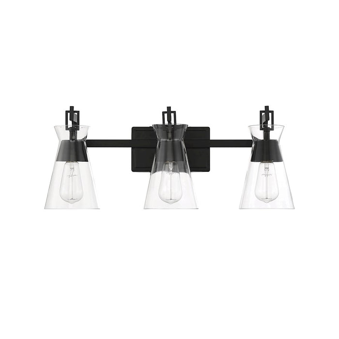 Savoy House Lakewood 3-Light Bathroom Vanity Light, Matte Black