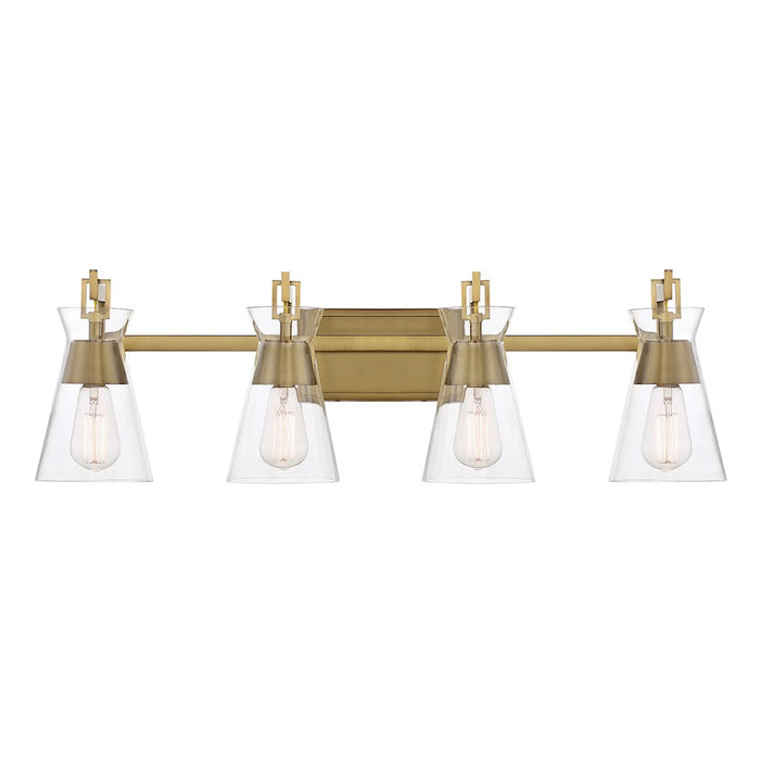 Savoy House Lakewood 4-Light Bathroom Vanity Light, Warm Brass - 8-1830-4-322