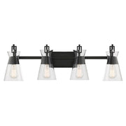 Savoy House Lakewood 4-Light Bathroom Vanity Light, Matte Black - 8-1830-4-BK