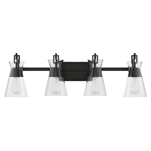 Savoy House Lakewood 4-Light Bathroom Vanity Light, Matte Black