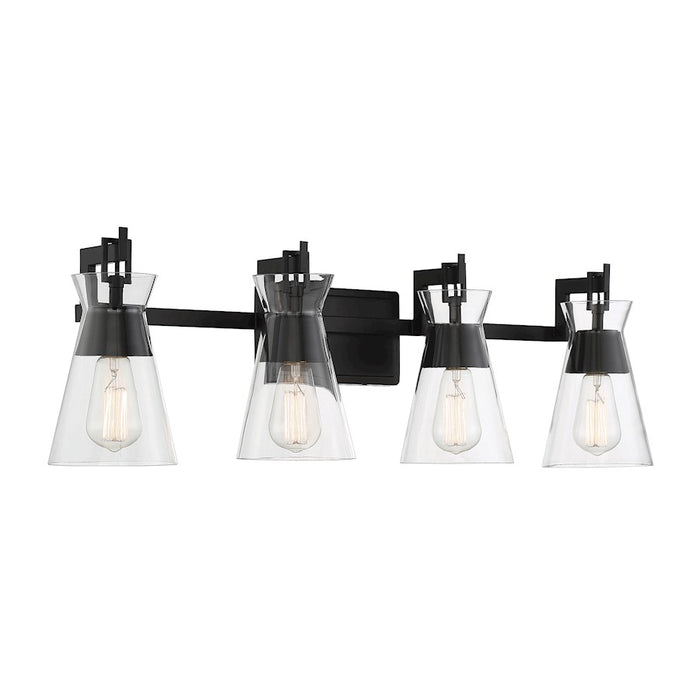 Savoy House Lakewood 4-Light Bathroom Vanity Light, Matte Black