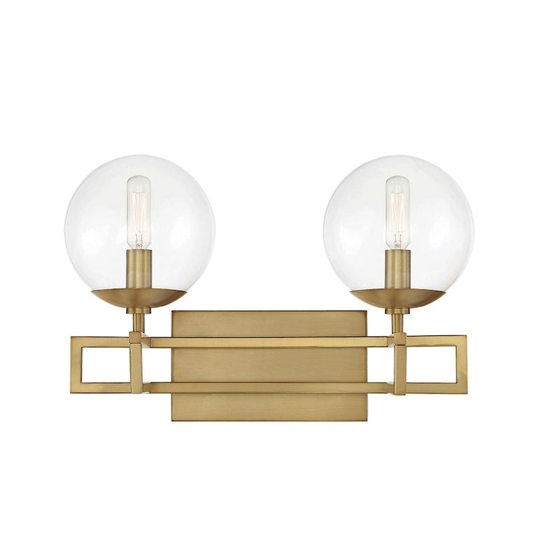 Savoy House Crosby 2-Light Bathroom Vanity Light, Warm Brass