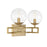 Savoy House Crosby 2-Light Bathroom Vanity Light, Warm Brass