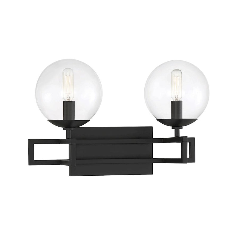 Savoy House Crosby 2-Light Bathroom Vanity Light, Matte Black