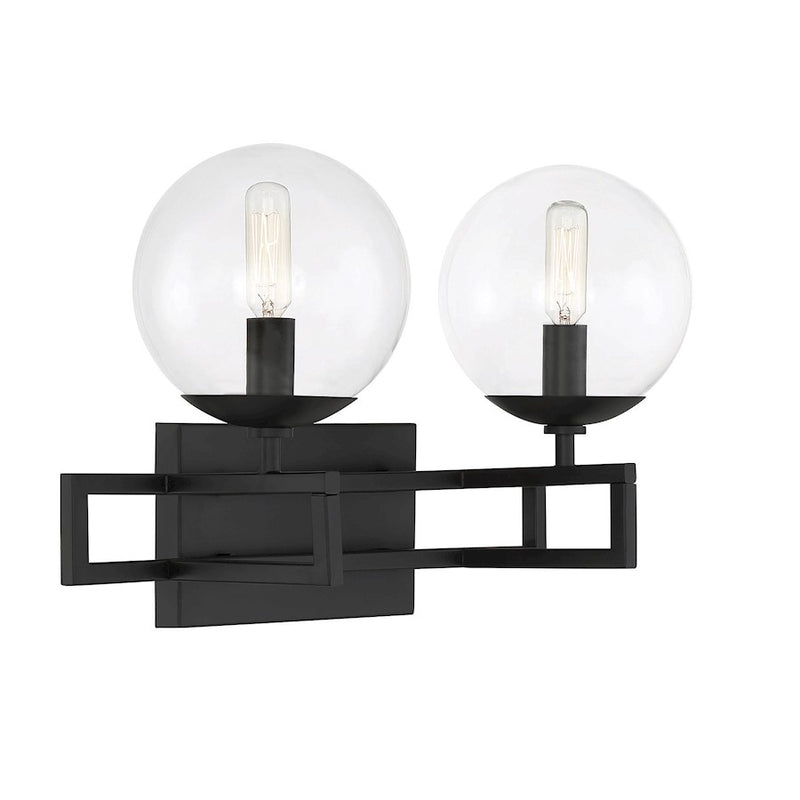 Savoy House Crosby 2-Light Bathroom Vanity Light, Matte Black