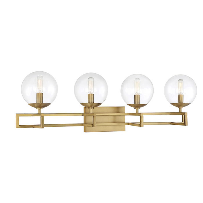 Savoy House Crosby 4-Light Bathroom Vanity Light, Warm Brass