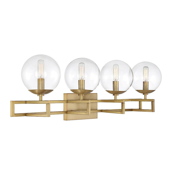 Savoy House Crosby 4-Light Bathroom Vanity Light, Warm Brass