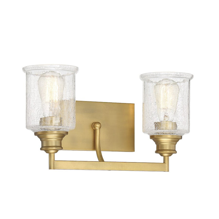 Savoy House Hampton 2-Light Bathroom Vanity Light, Warm Brass