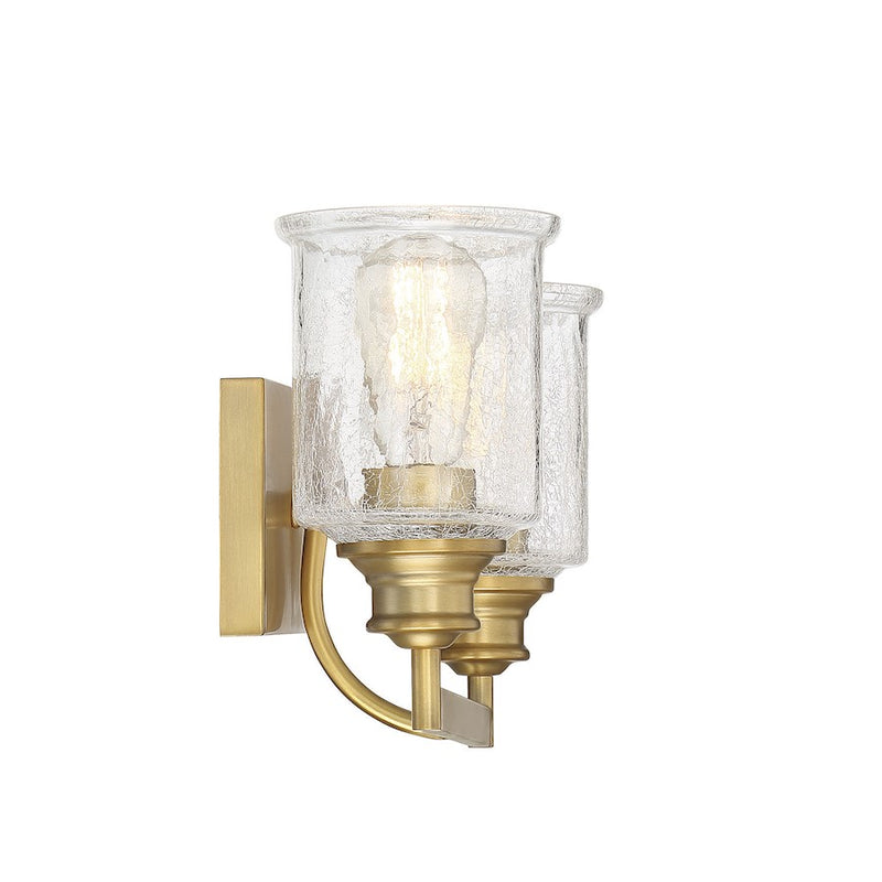 Savoy House Hampton 2-Light Bathroom Vanity Light, Warm Brass