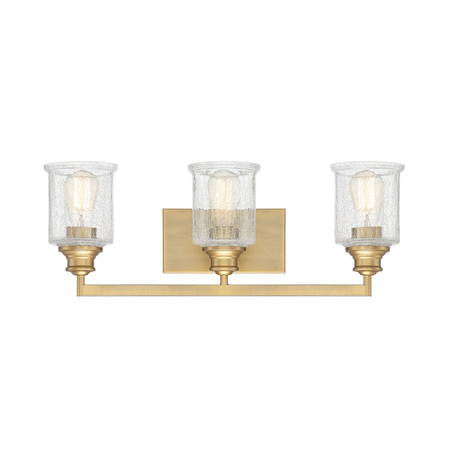 Savoy House Hampton 3-Light Bathroom Vanity Light, Warm Brass - 8-1972-3-322