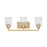 Savoy House Hampton 3-Light Bathroom Vanity Light, Warm Brass