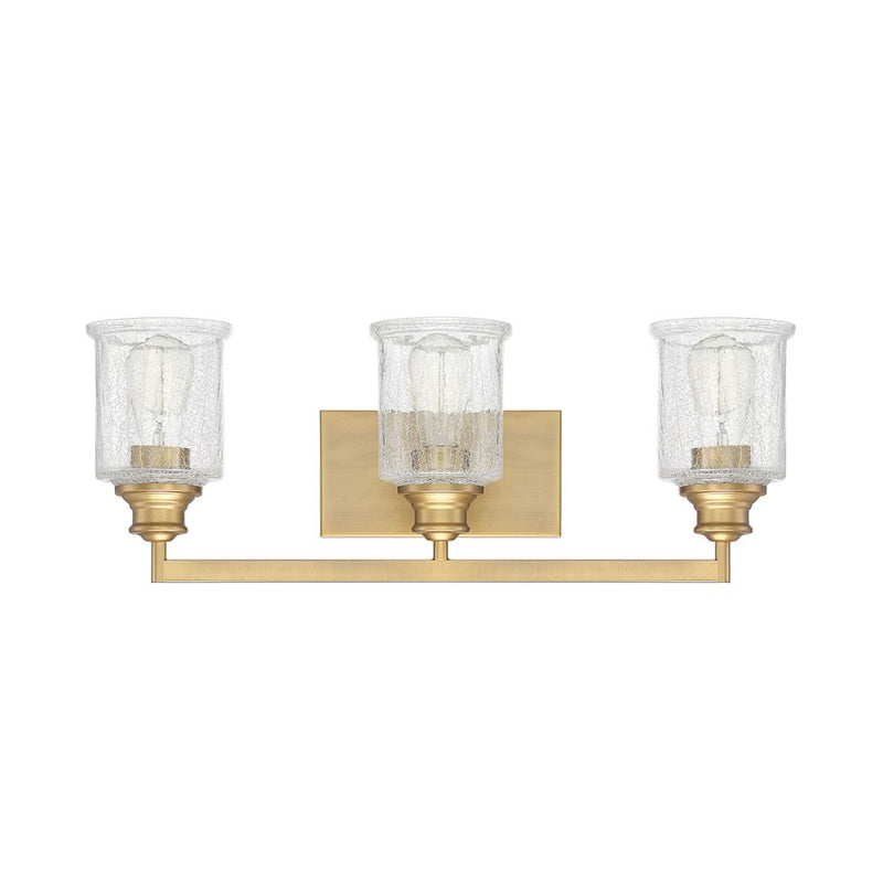 Savoy House Hampton 3-Light Bathroom Vanity Light, Warm Brass