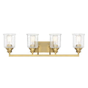 Savoy House Hampton 4-Light Bathroom Vanity Light, Warm Brass - 8-1972-4-322