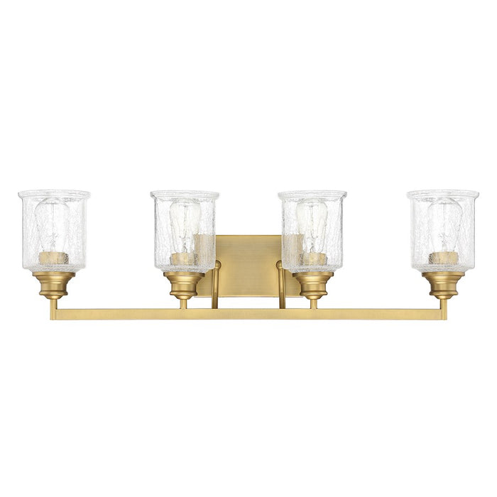 Savoy House Hampton 4-Light Bathroom Vanity Light, Warm Brass