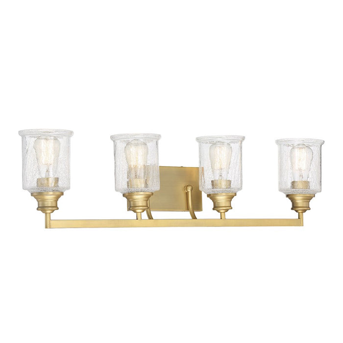 Savoy House Hampton 4-Light Bathroom Vanity Light, Warm Brass