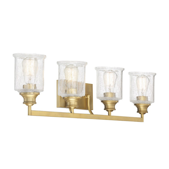 Savoy House Hampton 4-Light Bathroom Vanity Light, Warm Brass