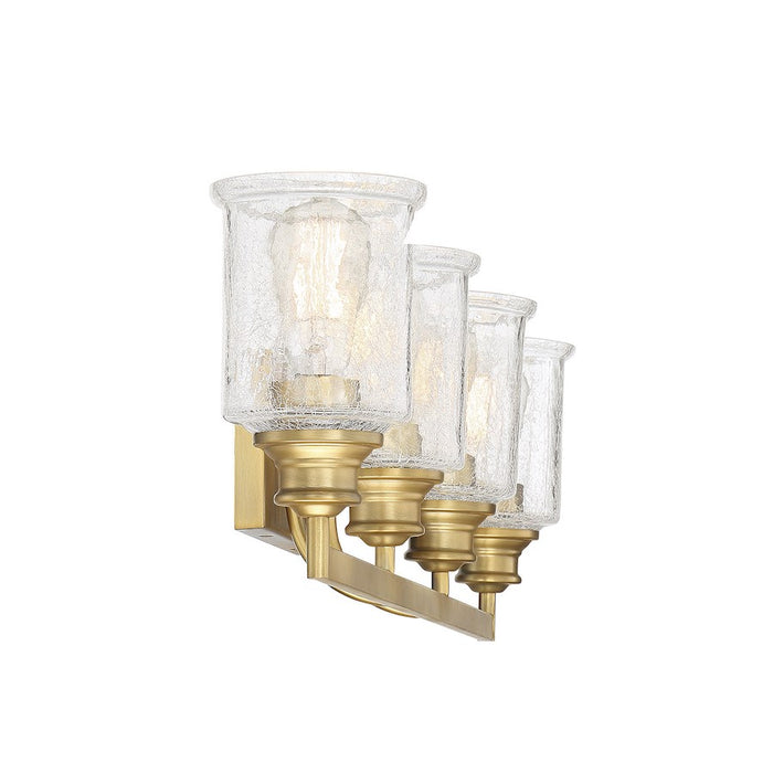 Savoy House Hampton 4-Light Bathroom Vanity Light, Warm Brass