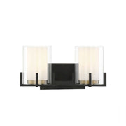 Savoy House Eaton 2Lt Bathroom Vanity Light, Black/Brass - 8-1977-2-143