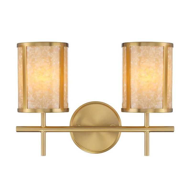 Savoy House Camden 2-Light Bathroom Vanity Light, Warm Brass