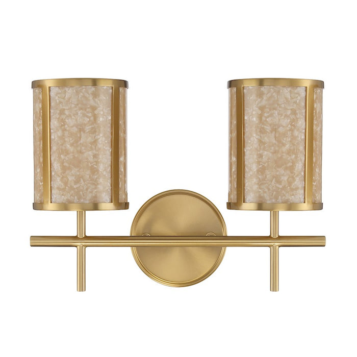 Savoy House Camden 2-Light Bathroom Vanity Light, Warm Brass