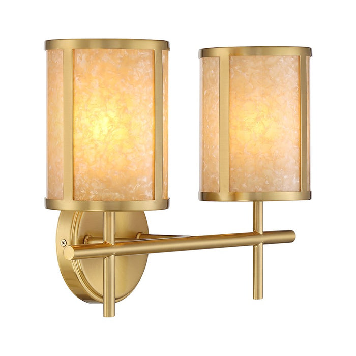 Savoy House Camden 2-Light Bathroom Vanity Light, Warm Brass