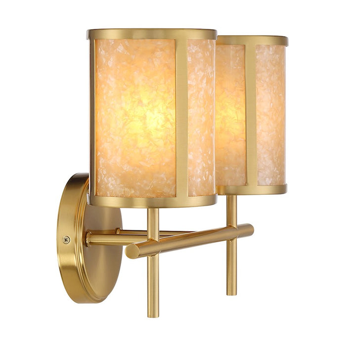 Savoy House Camden 2-Light Bathroom Vanity Light, Warm Brass