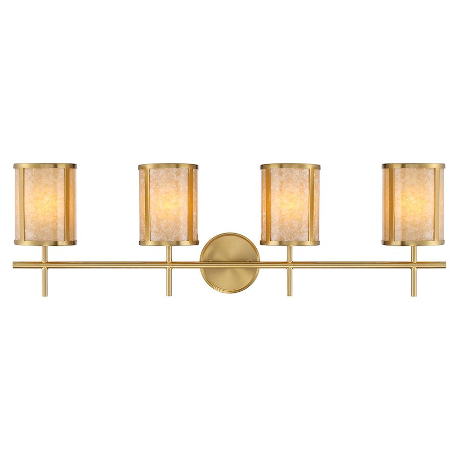 Savoy House Camden 4-Light Bathroom Vanity Light, Warm Brass - 8-2055-4-322