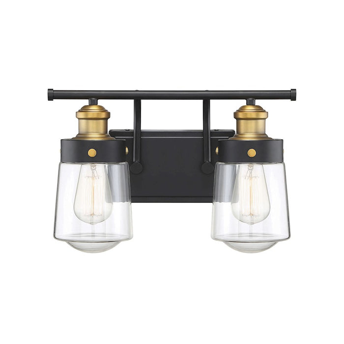 Savoy House Macauley 2Lt Bathroom Vanity Light, Black/Brass - 8-2069-2-51