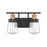 Savoy House Macauley 2Lt Bathroom Vanity Light, Black/Brass