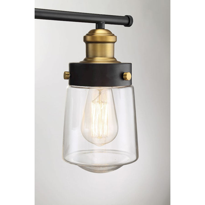 Savoy House Macauley 3Lt Bathroom Vanity Light, Black/Brass