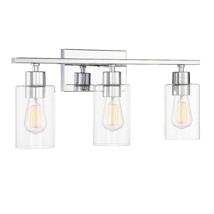 Savoy House Lambert 3-Light Bathroom Vanity Light, Polished Chrome