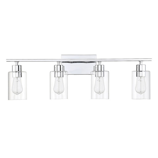 Savoy House Lambert 4-Light Bathroom Vanity Light, Polished Chrome
