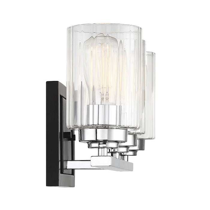 Savoy House Redmond 3Lt Bathroom Vanity Light, Black/ Chrome