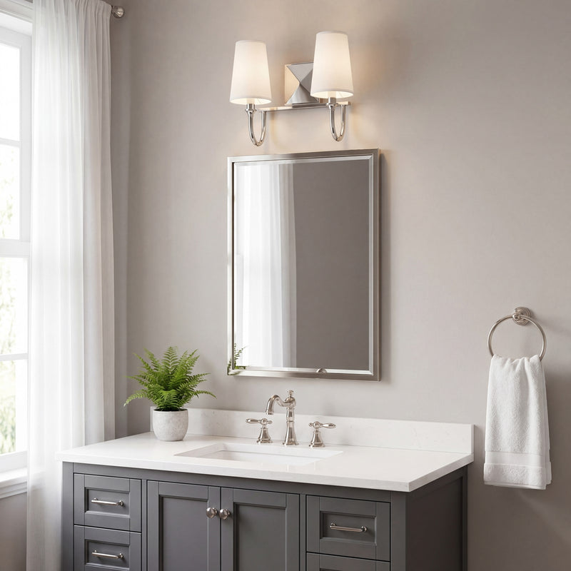 Savoy House Cameron 2Lt Bathroom Vanity Light, Nickel