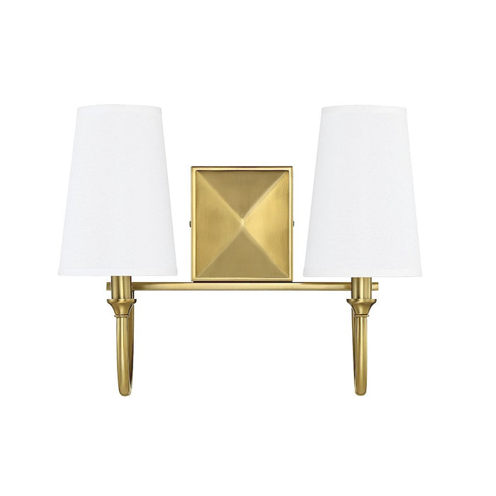 Savoy House Cameron 2-Light Bathroom Vanity Light, Warm Brass