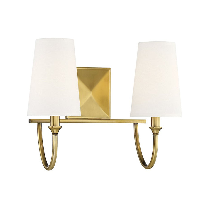 Savoy House Cameron 2-Light Bathroom Vanity Light, Warm Brass