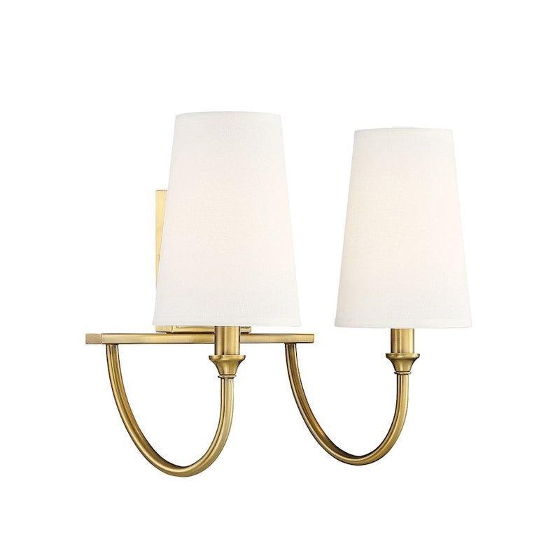Savoy House Cameron 2-Light Bathroom Vanity Light, Warm Brass